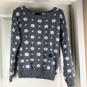 Jessica Simpson Grey Flower Sweater